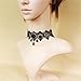 LEFINIS Black Rose Bead Popular Girl Gothic Black Lace Collar Choker Necklace Earrings Set