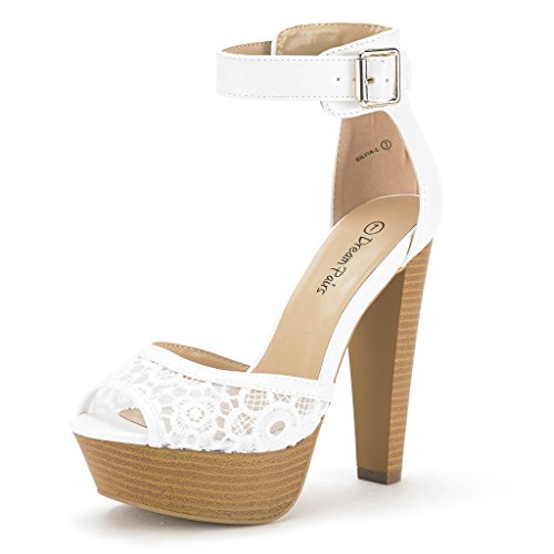 Dream pairs silvia-l women s lace pumps high heels peep…