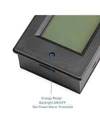 Polímetro digital de DROK, DC 6.5 100 V, 100 A, medidor de voltaje, amperaje, potencia, pantalla digital LCD para medir la corriente, 1