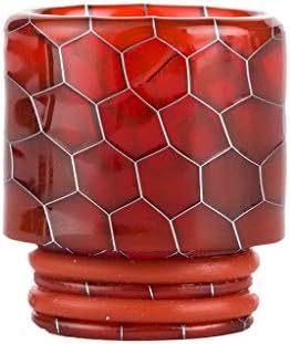 ruiruiNIE 1Pc 16x18MM Epoxy Resin Quick Fitting 810 Mouthpiece Nozzle Snakeskin Honeycomb Drip Tip Atomizer For TFV12 Cigarettes Accessories 6 Colors - Red