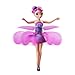 Megafeis Beautiful Flying Fairy Doll Flutter Fly Flower Fairy Through the Air with music / Best Christmas gift New Year gift for Kids Children Girls (Dark Pink)