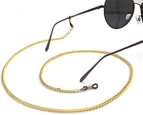 CROISSANT Fashion Glasses Chain Glasses Sunglasses Chain Glasses Retainer Strap,Secure Fit for Your Glasses and Eyewear Packaging (Crude Chain-Gold)
