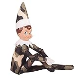 EVERMARKET Elf Plush Dolls for Festival Christmas Holiday New Year on The Shelf Gift for Children Adults (Green Camouflage Boy)