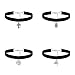 iWenSheng 14pcs Black Gothic Stretch Henna Tattoo Choker Collar Charm Pendant Necklace for 80s 90s (Pack of 14pcs Velvet Style-Silver)