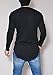 Pxmoda Men's Long Sleeve Hipster Hip Hop Basic Curved Hem T Shirt (XL, Black)