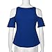 HANYI Elegant Shirt Lady Girls Summer Beach Fashion Sexy Print Lace Blouse Tops (M, New Blue)