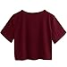 SweatyRocks Women's Casual Short Sleeve Print Crop Top T Shirt Summer Tees Letter Burgundy S