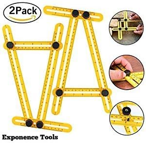Construction Multi Angle Measuring Ruler 2 Pack Angleizer Template Tool For Craftsmen Builders Carpenters Measuring Tool By Exponence