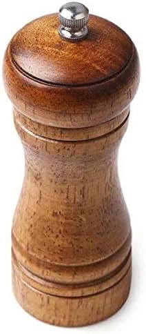 Kitchen Pepper Mill Solid Wood Body with Adjustable Grinder, 5-Inch, SLZRTY02