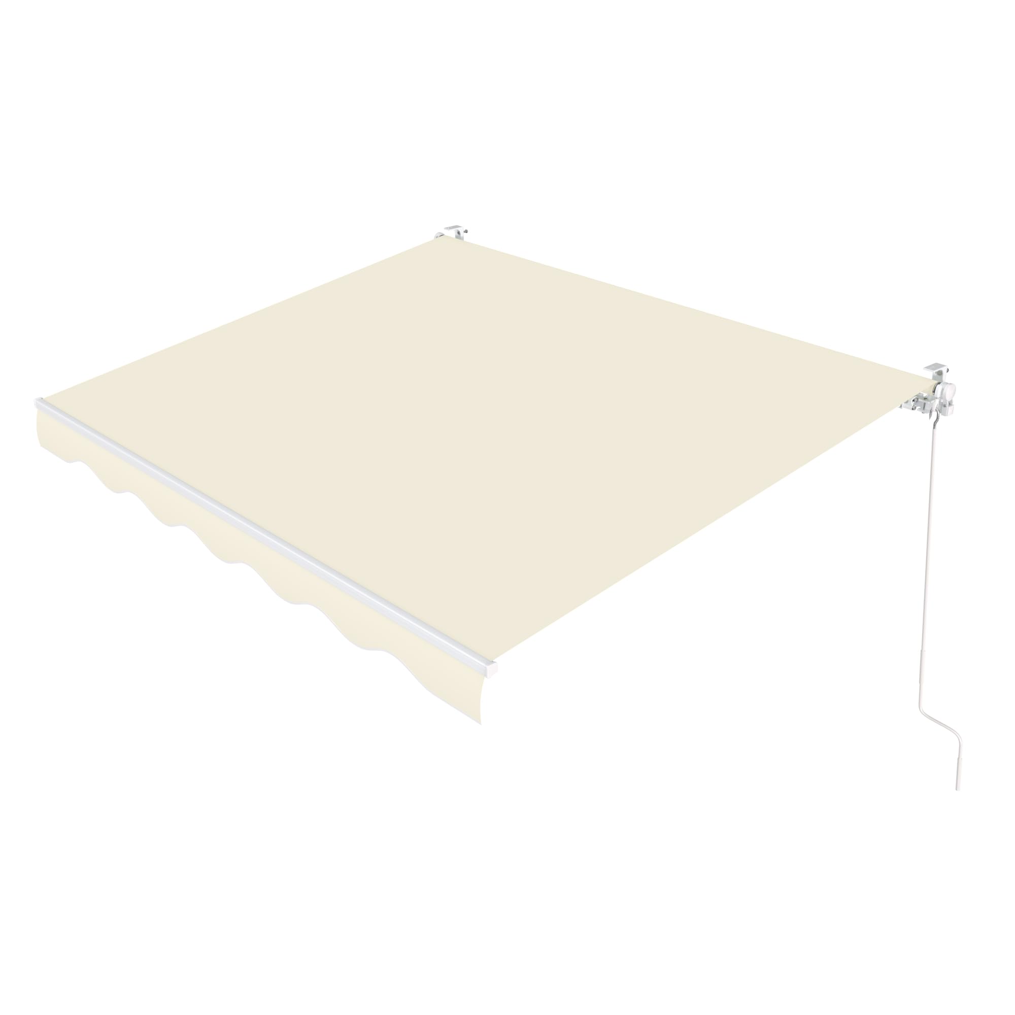 Photo 1 of Paramondo Patio Awning Retractable Fully Assembled 8.2'x6.5', Manual Commercial Grade - Premium Quality 100% 280G Ployester Window Door Sunshade Shelter Deck Canopy Balcony, Beige