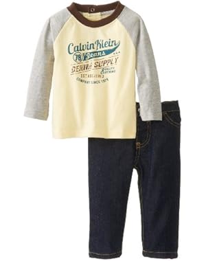 Calvin Klein Baby-Boys Newborn Long-Sleeve Top with Jean