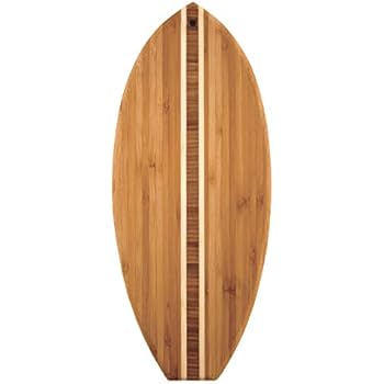 Totally Bamboo Lil' Surfer Surfboard Shaped Bamboo Serving and Cutting Board, 14-1/2