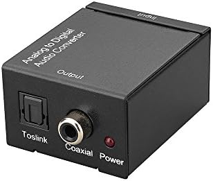 Analog To Digital Audio Adapter By Tomsenn - Analog Stereo To Digital Optical Coax Audio Converter - 48kHz Sampling Rate - S/PDIF & TOSLink Output