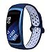 VIGOSS Compatible Gear Fit2 Band/Fit 2 Pro Band, Soft Silicone Watch Band Fitness Wristband Sport Replacement Strap for Samsung Gear Fit 2 Pro SM-R365 & Fit 2 SM-R360 Smartwatch(Blue/White)
