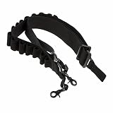 Coolove Tactical 2 Point Shotgun Sling 15 Shell Ammo Holder Bandolier 12Ga Nylon Military Shotgun Shell Sling(Black)