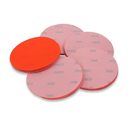 5 Inch 800 Grit Hook and Loop Wet / Dry Auto Body Film Sanding Discs , 50 Pack