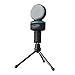 AUKEY Condenser Microphone, Studio Bidirectional Recording Condenser Mic with 3.5mm Microphone Headphones Splitter and Tripod Stand for Desktop Computers(green)