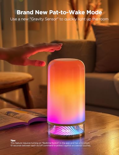 Govee Bedside Touch Table Lamp, Night Light Kids LED RGBICWW Works with Matter and Alexa,with Music Sync and 64 Scene Modes,Nightstand Light for Bedroom Decor(Corded Electric)