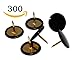 HENREK Push Pins, 300pcs 3/8-Inch Plastic Round Head, 5/16-Inch Steel Point Thumb Tacks (Black)