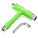 Zeato All-In-One Skate Tools Multi-function Portable Skateboard T Tool Accessory with T-type Allen Key and L-type Phillips Head Wrench Screwdriver - Green