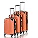 Goplus 3Pcs Luggage Set, Hardside Travel Rolling Suitcase, 20/24/28 Rolling Luggage Upright, Hardshell Spinner Luggage Set with Telescoping Handle, Coded Lock Travel Trolley Case (Orange)