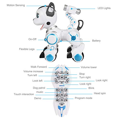 SGILE Robot Dog ,RC Dog Toy Interactive Intelligent Walk Sing Dance Programmable Robot Gift for Kids