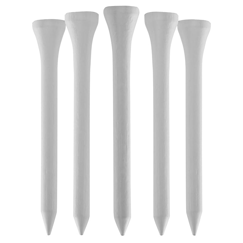 TH Golf Bamboo Golf Tees 70mm | Pack of 50 & 100 | Multiple Colour Options | Premium Eco Friendly Sustainable Durable Bamboo Golf Tees (Pack of 100, White)