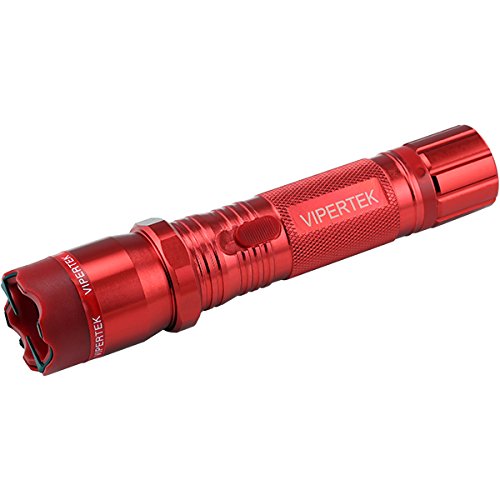 VIPERTEK VTS-191 - 51,000,000 V Heavy Duty Stun Gun - Rechargeable with LED Tactical Flashlight (Red)