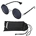 FUNOC Retro 90s Women's Round Lens Sunglasses Goggles Steampunk Grunge