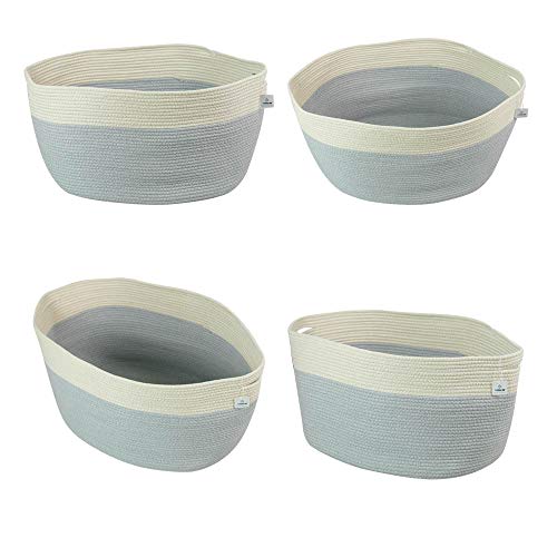 Iceblue XXXL Jumbo Toy Storage Cotton Rope Basket Hamper with Build-in Handles（23.6X17.7X13.8in - Thumbnail 6
