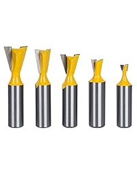 K Kwokker - Juego de 5 piezas de herramientas para enrutador de lengua y ranura de 1 2" de vástago de paleta de fresadora de madera para la construcción de cajas cajones y finas obras de carpintería