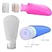 Travel Bottles Set - Yookat BPA Free Leak Proof Silicone Squeezable and Refillable Travel Containers/Cosmetic Travel Bottles for Shampoo,Conditioner,Lotion,Toiletries (3oz, Pack of 3,White Pink Blue)