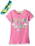 PUMA Little Girls' Tee with Headband, Sugar Plum, 6