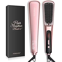 Hair Straightening Brush, Ceramic Hair Straightener Brush Hair Straightening Comb for Women with Ionic MCH Technology | Faster, Safer Results | Auto Temperature Lock, Off Function by ETEREAUTY