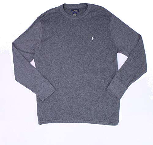 Polo Ralph Lauren Mens Thermal Long Sleeve Sleep Shirt (XL, Dark Gray) - Thumbnail 2