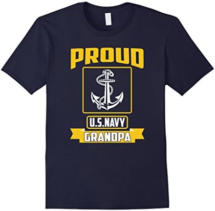 Mens Military Cool Proudly US Navy Grandpa Ribbon Gift T-shirts 3XL Navy