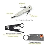 LEATBUY-RJ45-Crimp-Tool-Set-for-RJ11RJ12Cat5Cat5eCat6-Crimping-Tool-for-Regular-End-Pass-Through-with-50PCS-Connectors-50PCS-Covers-Network-Wire-Stripper-KitStapler-type