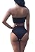 Yonala Women's Hollow Out Bandage Bodycon Bikini Set Swimsuit Swimwear Black M