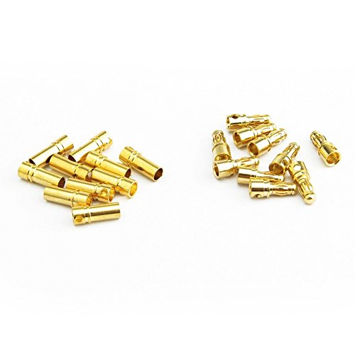 NEEWER 3.5mm Gold Plated Bullet Banana Plug Connector for RC Battery 10-Pairs