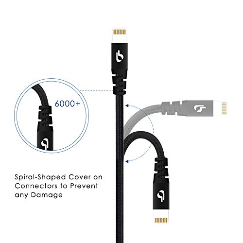 6.6ft BigBlue MFi Certified Fits Lifeproof Case, Ultra High Strength Lightning Cable For iPhone 7 iPad Pro iPod Pill+ And More (Black) - Thumbnail 4