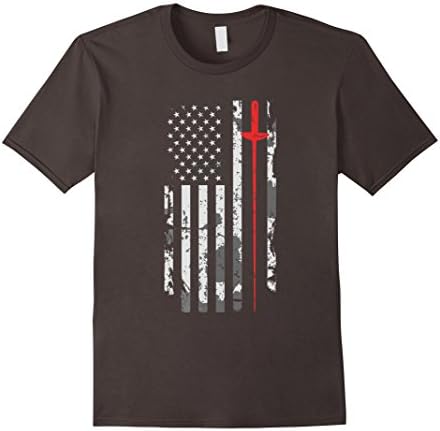 Men's Vintage Fencing American Flag T-Shirt Small Asphalt