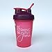 Motivational Quotes on Blender Bottle Brand Shaker Bottles, 20oz and 28oz, Fitness Gift (Be Strong - 20oz - Pink/Plum)