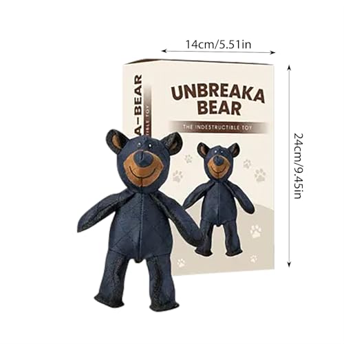 Unbreaka Bear 2.0, Jouet pour Chien 25 cm ,Jouets pour Chiens, Jouets Interactifs pour Chiens, Jouet pour Chien Ours Indestructible, Peluche pour Chien Toutes Tailles et Tous Âges, Emballage boîte (A)
