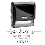 Personalized Self Inking Stamp - Return Address Stamp Customized - Custom Rubber Stamp – Housewarming Gift – Wedding Address Labels – Large 3 Lines – Family Last Name Customized Stamp