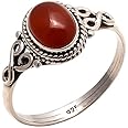 Carnelian Stone Ring 925 Sterling Silver Statement Ring For Women Handmade Rings Gemstone Christmas Promise Ring Size US 9 Gift For Her