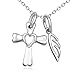 YFN Religious Angel Wing Cross S925 Solid Silver Pendant Necklace Set For Women Girls