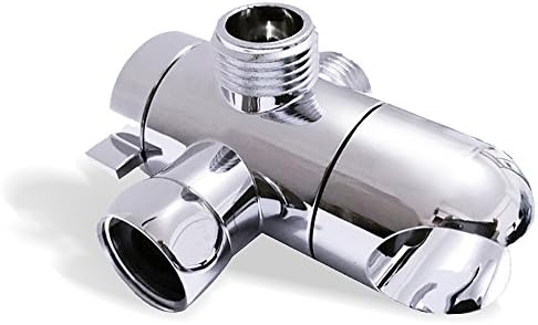 3 Way Shower Diverter Valve Mount 1/2-Inch, SYIDINZN Universal Handheld Shower Arm Diverter Splitter with Shower Head Holder for Handshower Showering Components - Chrome