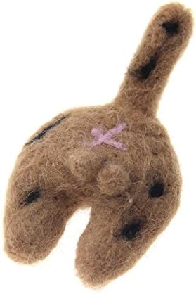 Needle Felt Wool Cat Butt Handmade Felting Cartoon DIY Cell Phone Case Accessories 6 colors Finished products (Khaki)