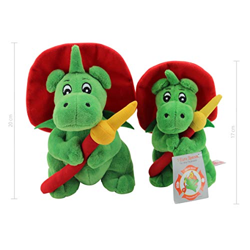 Sweety Toys 11025 Drache XL GRISU 20 cm mit Feuerwehrschlauch Feuerwehr Maskottchen Plüsch ca. 20 cm – Bild 6