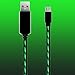 Android Charger,AoliPlus Powerline Micro USB-Durable Charging Cables Visible Flowing EL Light LED Cords Sync Data for Samsung, Nexus, LG, Android Smartphones and More,3.0-Feet/0.9 Meter(Green)